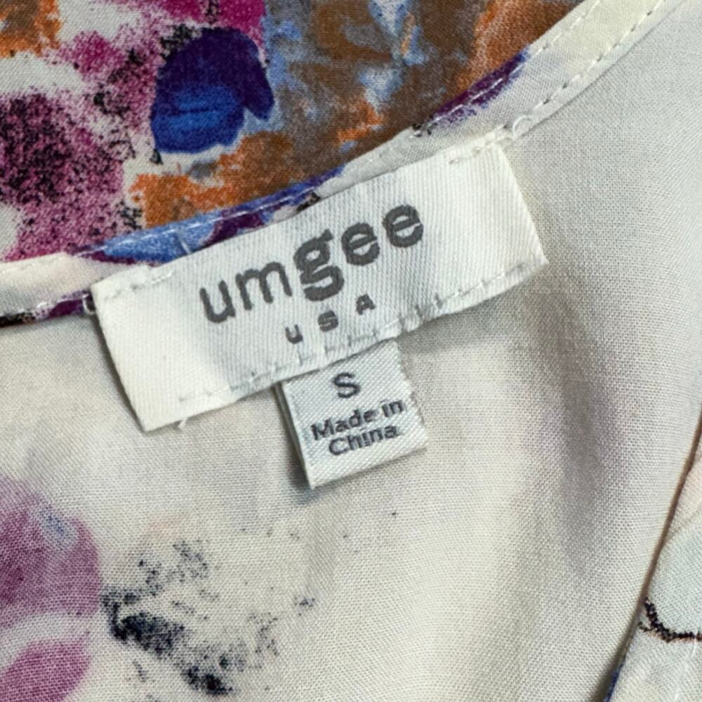Umgee Floral Swing Dress Size Small Boho Flowy V-Neck Sleeveless - Picture 7 of 8